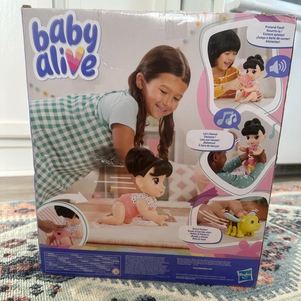 New Baby Alive Crawl 'n Play Katie Kat Doll Electronic 40+ Adorable Sound Age 3+